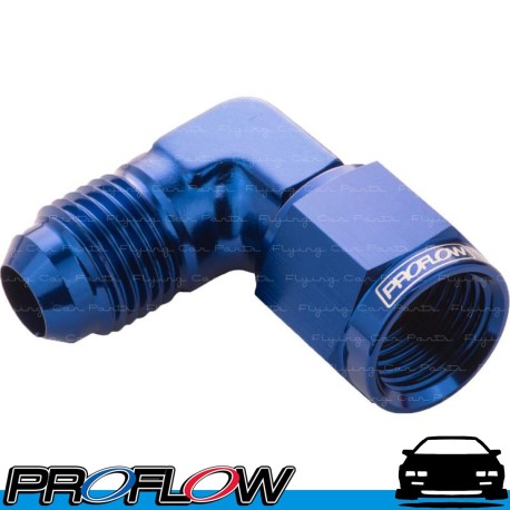 PROFLOW AN -8 (AN8) Male to Female 90 Degree Swivel Fitting Adapter Blue