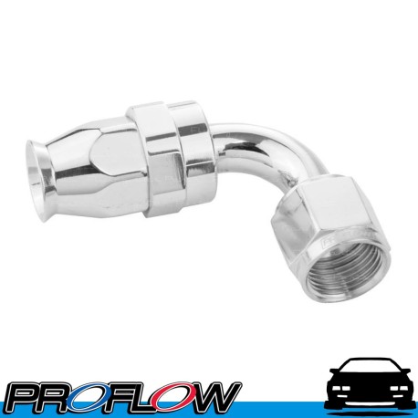 PROFLOW 200 Series 90 Degree Hose End Fitting Polished For PTFE  AN -8 (AN8)