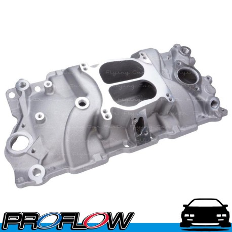 PROFLOW Intake Manifold AirDual Aluminium Square/Spread Bore For Chevrolet Small Block Natural