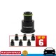 RACEWORKS 6 x Injector Extension 3/4" to Full Length 14mm to 11mm Fuel E85