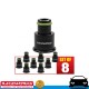 RACEWORKS 8 x Injector Extension 3/4" to Full Length 14mm to 11mm Fuel E85