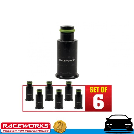 RACEWORKS 6 x Injector Extension SHORT to Full Length 14mm to 11mm Fuel E85