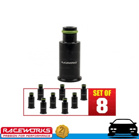 RACEWORKS 8 x Injector Extension SHORT to Full Length 14mm to 11mm Fuel E85