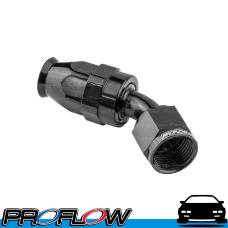 PROFLOW 200 Series 45 Degree Hose End Fitting Black For PTFE Teflon AN -10 (AN10)