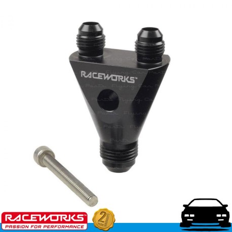 RACEWORKS Y Block Inline AN Male Flare 1 x AN8 8AN to 2 x AN6 6AN Fuel Oil E85