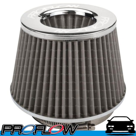 PROFLOW Cone Pod Air Filter Cleaner 100mm (4") Neck 100mm Long Chrome