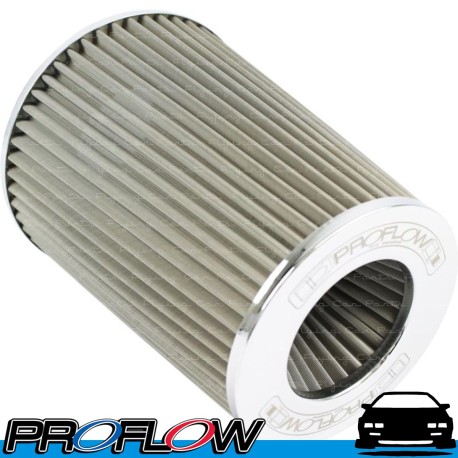 PROFLOW Cone Pod Air Filter Cleaner 63.5mm (2.5") Neck 190mm Long Chrome