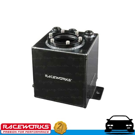 RACEWORKS 2L Surge Tank Kit Black Suit Bosch 044 3 x AN6 6AN + Pickup Strainer