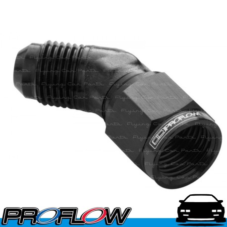 PROFLOW AN -6 (AN6) Male To Female 45 Degree Swivel Fitting Adapter Black