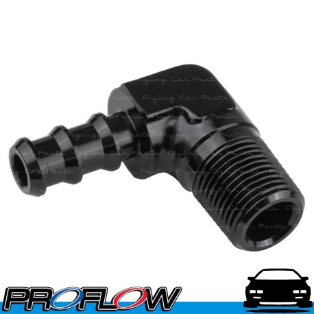 PROFLOW 90 Degree 5/16" Barb to 3/8" NPT Fitting Adaptor Black