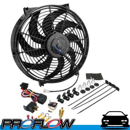 PROFLOW Thermo Cooling Fan 16" Curve Blade Reversable 12V 220W 10Amp 2000CFM