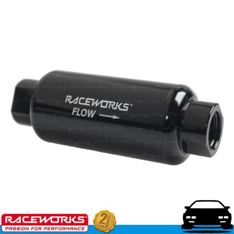 RACEWORKS AN10 10AN Billet Fuel Filter 75 Micron OD 50mm Length 140mm