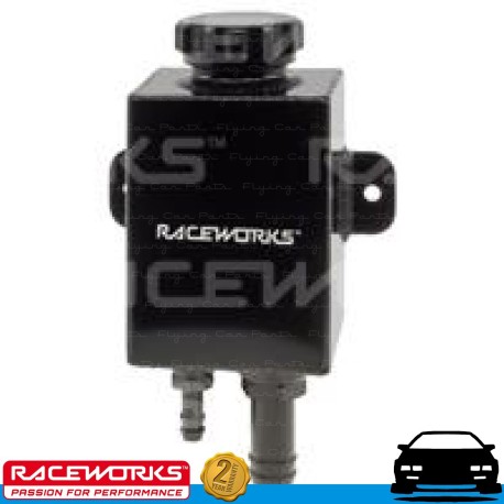 RACEWORKS Square Power Steering Fluid Reservoir Tank Black