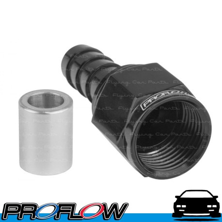 PROFLOW 600 Series Crimp Hose Ends Straight Fitting Black  AN -4 (AN4)