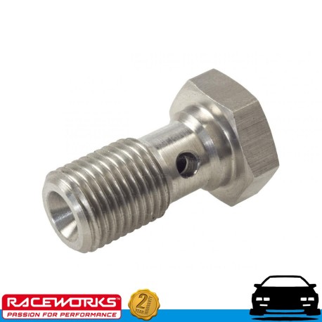 RACEWORKS Stainless Steel Banjo Bolt M14x1.5 (26mm) Fuel Oil E85 Diesel