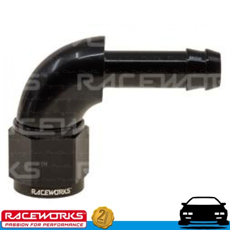 RACEWORKS AN10 10AN Female Swivel to Barb 1/2" 90deg Fuel Oil E85 Diesel