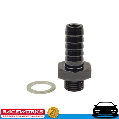 RACEWORKS Metric Male M14x1.5 to 3/8" Barb Fuel Oil E85 Diesel