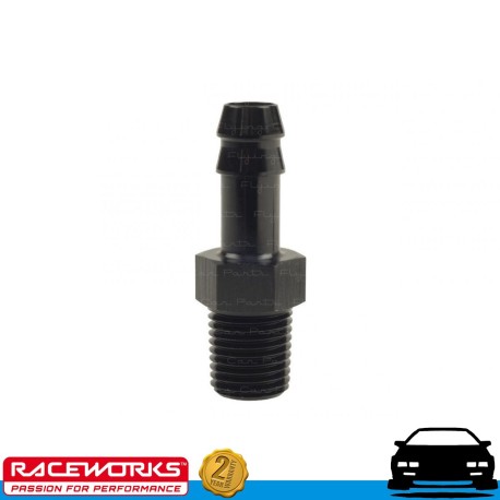 RACEWORKS Male NPT 3/8" to 1/2" (AN8 8AN) Barb Fuel Oil E85 Diesel