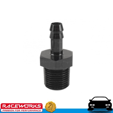 RACEWORKS Male NPT 1/2" to 3/8" (AN6 6AN) Barb Fuel Oil E85 Diesel