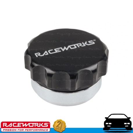 RACEWORKS Weld On Aluminum Filler w/ Black Male Cap 1.5" Fuel Oil E85 Diesel