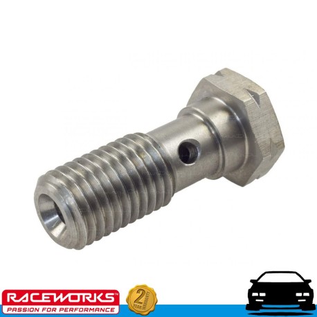 RACEWORKS Stainless Steel Banjo Bolt M10x1.5 (25mm) Fuel Oil E85 Diesel