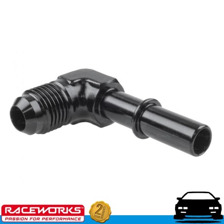 RACEWORKS AN6 6AN to 3/8" Male EFI Quick Connect 90deg Fuel E85 Diesel