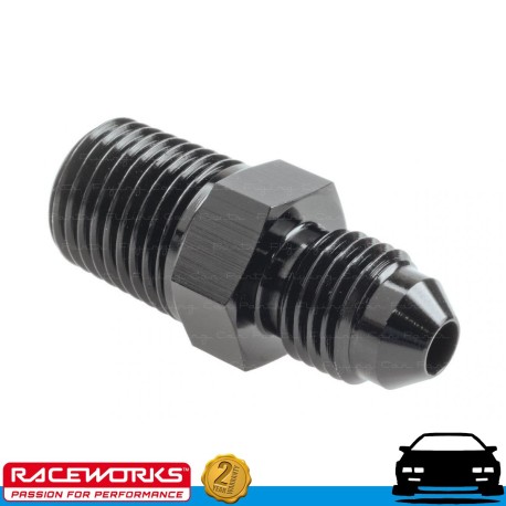 RACEWORKS AN4 4AN Male Flare to NPT 3/8" Straight Fuel Oil E85 Diesel