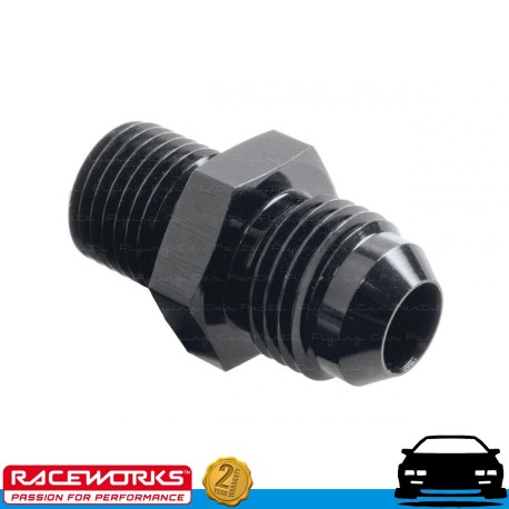 RACEWORKS Male Flare AN6 6AN to Male BSPP 1/4" Fuel Oil E85 Diesel