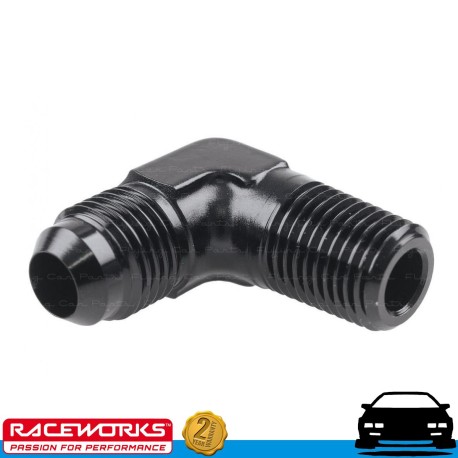 RACEWORKS AN10 10AN Male Flare to NPT 1/2" 90deg Fuel Oil E85 Diesel