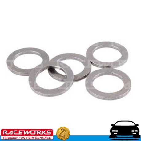 RACEWORKS Aluminium Washers AN16 16AN Id33.6mm Od41mm T1.5mm 5 Pack Fuel Oil E85