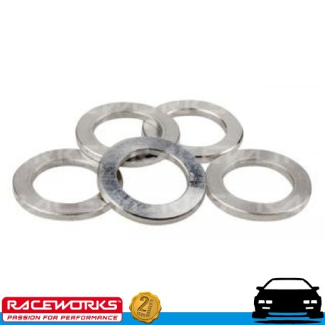 RACEWORKS Aluminium Washers Id12mm Od18mm T1.5mm (5 Pack Fuel Oil E85 Diesel