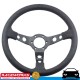 RACEWORKS MVP Black 350mm Leather Steering Wheel Dished w/ Black Stitching