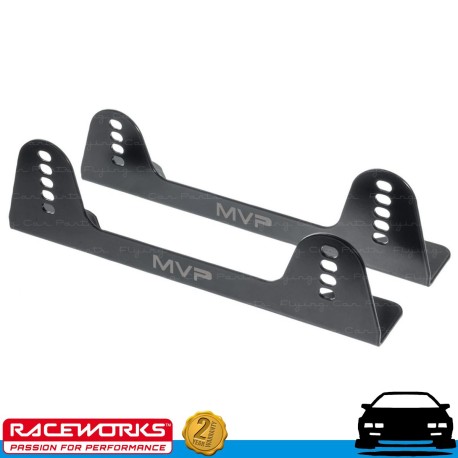 RACEWORKS 110mm Black Mild Steel Racing Seat Mounts Pair