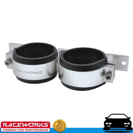 RACEWORKS Twin Fuel Pump Bracket 60mm Silver