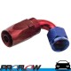 PROFLOW 100 Series 120 Degree Hose End Fitting Blue/Red  AN -4 (AN4)