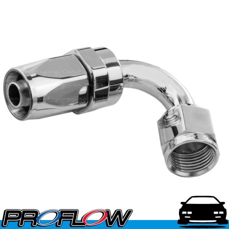 PROFLOW 100 Series 120 Degree Hose End Fitting Polished  AN -4 (AN4)