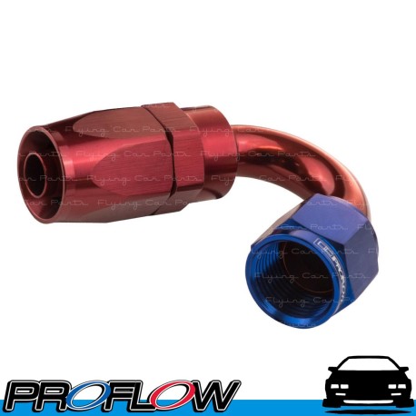 PROFLOW 100 Series 150 Degree Hose End Fitting Blue/Red  AN -4 (AN4)