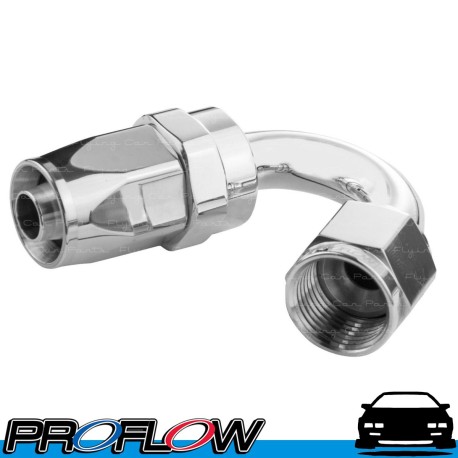 PROFLOW 100 Series 150 Degree Hose End Fitting Polished  AN -4 (AN4)