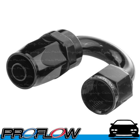 PROFLOW 100 Series 180 Degree Hose End Fitting Black  AN -4 (AN4)