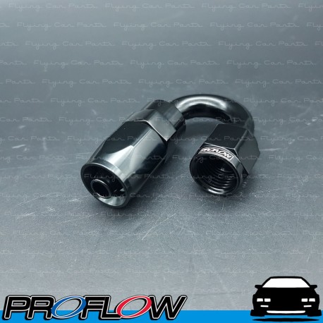 PROFLOW 100 Series 180 Degree Hose End Fitting Black  AN -6 (AN6)