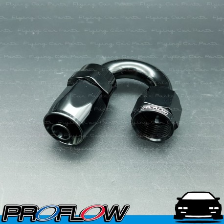 PROFLOW 100 Series 180 Degree Hose End Fitting Black  AN -8 (AN8)