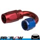 PROFLOW 100 Series 180 Degree Hose End Fitting Blue/Red  AN -4 (AN4)