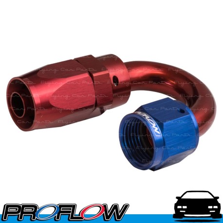 PROFLOW 100 Series 180 Degree Hose End Fitting Blue/Red  AN -6 (AN6)