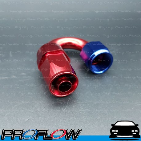 PROFLOW 100 Series 180 Degree Hose End Fitting Blue/Red  AN -8 (AN8)