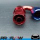 PROFLOW 100 Series 180 Degree Hose End Fitting Blue/Red  AN -8 (AN8)