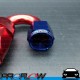 PROFLOW 100 Series 180 Degree Hose End Fitting Blue/Red  AN -8 (AN8)