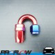 PROFLOW 100 Series 180 Degree Hose End Fitting Blue/Red  AN -8 (AN8)