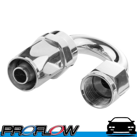 PROFLOW 100 Series 180 Degree Hose End Fitting Polished  AN -6 (AN6)