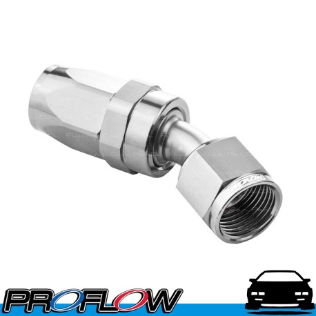 PROFLOW 100 Series 30 Degree Hose End Fitting Polished  AN -4 (AN4)