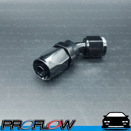 PROFLOW 100 Series 45 Degree Hose End Fitting Black  AN -8 (AN8)